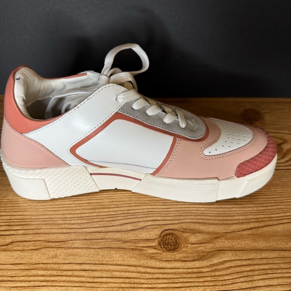 Love Moschino White Pink Colorblock Heart Casual Dress Sneakers Womens 40 - Picture 11 of 12